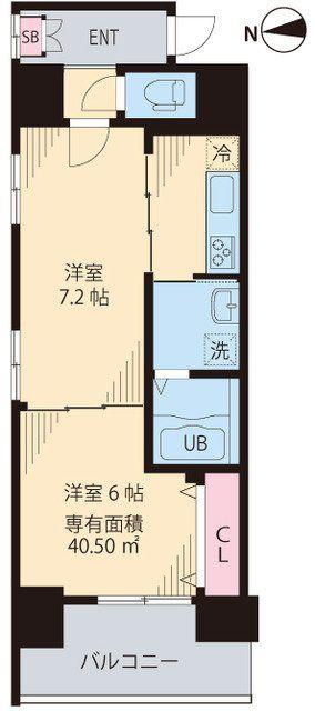 ステラ北進(1LDK/8階)の間取り写真