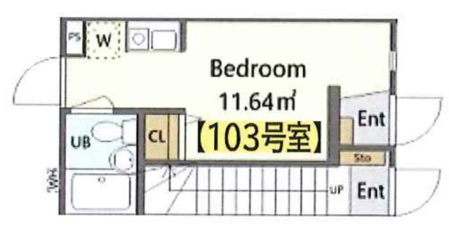 プラチナフォルム堀切菖蒲園(ワンルーム/1階)の間取り写真