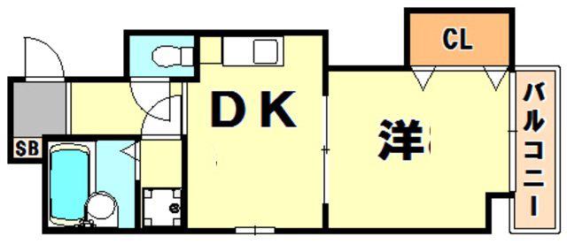 ル・ムーブル井村(1DK/4階)の間取り写真