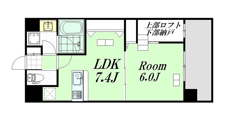 ノースVILLAGE参番館(1LDK/6階)の間取り写真