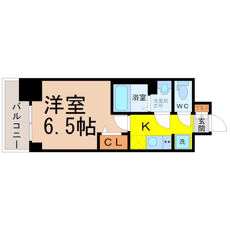 プレサンス広小路通葵(1K/7階)の間取り写真
