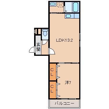 グランシエル オオタ(1LDK/2階)の間取り写真