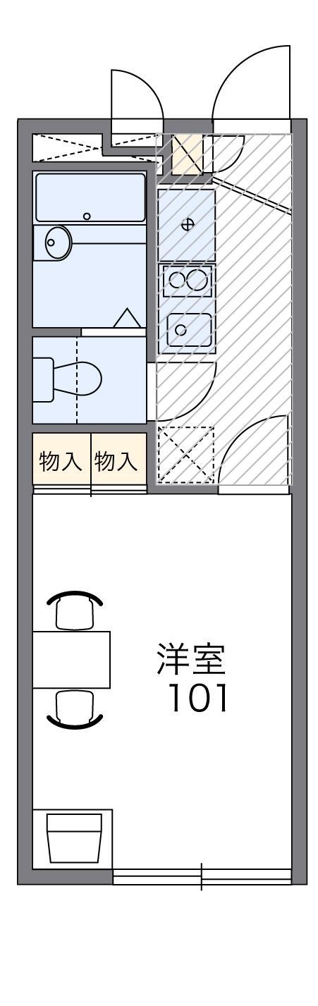 レオパレス大谷(1K/1階)の間取り写真