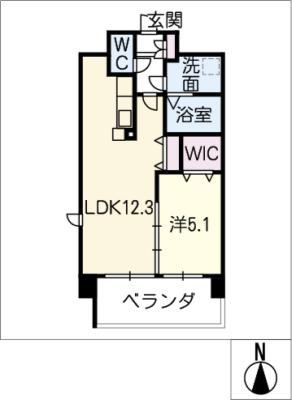 アンジューVI(1LDK/1階)の間取り写真