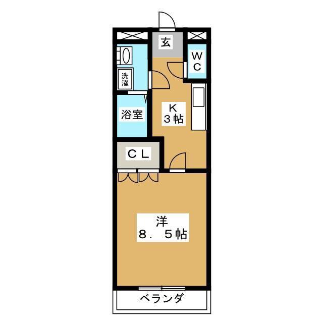 ピアステージ綱島(1K/2階)の間取り写真