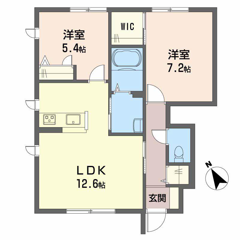 SHA MAISON水呑II(2LDK/1階)の間取り写真