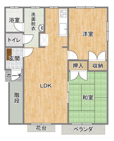 エストリジェールII(2LDK/2階)の間取り写真