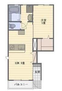 LOTUS新居2(1LDK/1階)の間取り写真
