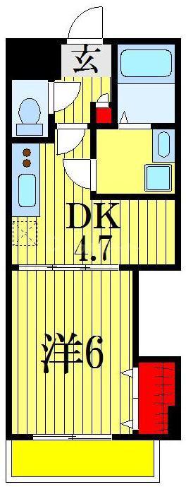 プライディア幕張(1DK/4階)の間取り写真