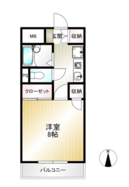 ハイシティー堀南(1K/2階)の間取り写真