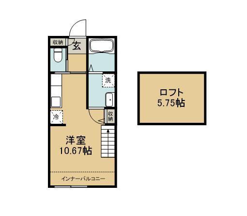 クラージュONE(ワンルーム/2階)の間取り写真