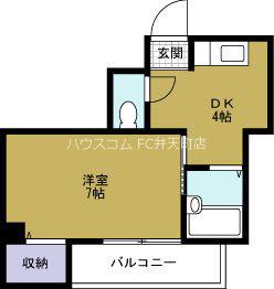 プライブ波除(1DK/5階)の間取り写真