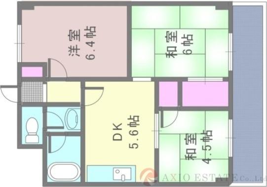 江坂農業会館(3DK/3階)の間取り写真