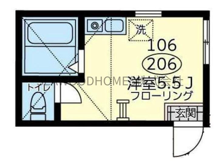 ユナイト寺前コーラルコースト(ワンルーム/2階)の間取り写真