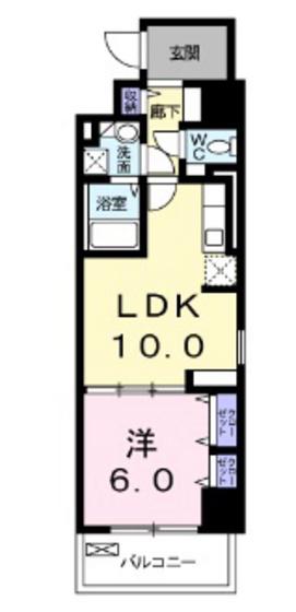 レジデンス柳町(1LDK/9階)の間取り写真