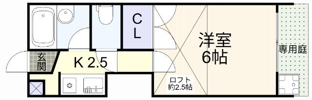 レオパレス21下曽根(1K/1階)の間取り写真