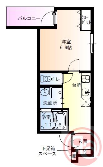 フジパレス今川駅東III番館(1K/1階)の間取り写真