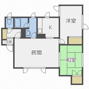 ノーブル伏古B(2LDK/3階)の間取り写真