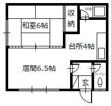 エコーハイツ(1LDK/1階)の間取り写真