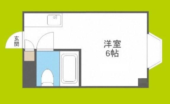 グランドハイツ平野西(ワンルーム/2階)の間取り写真