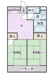 第一HIROハイツ(2DK/1階)の間取り写真