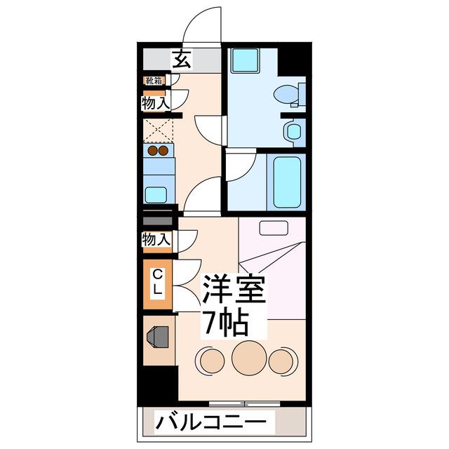 FLAT 熊本(1K/10階)の間取り写真