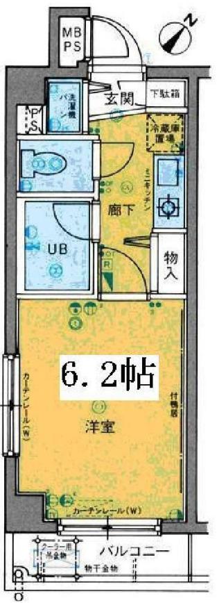 菱和パレス千歳烏山(1K/2階)の間取り写真