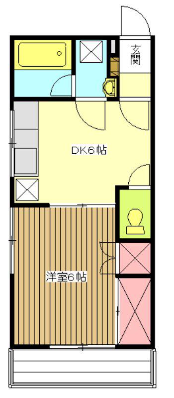 サニーコートII(1DK/1階)の間取り写真