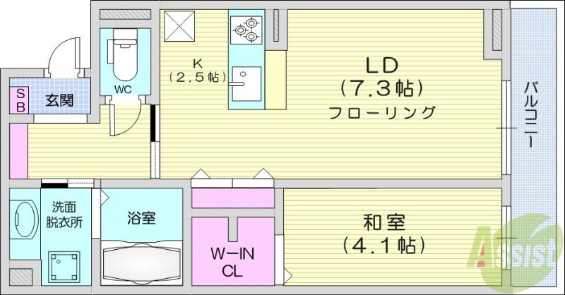 DーROOM小田原8丁目Ⅱ(1LDK/2階)の間取り写真
