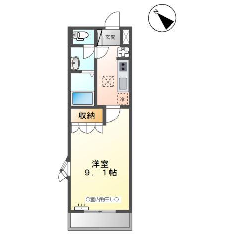 フェリス(1K/1階)の間取り写真