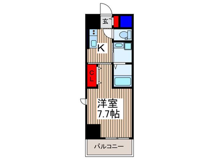 エスティメゾン川越(1K/10階)の間取り写真