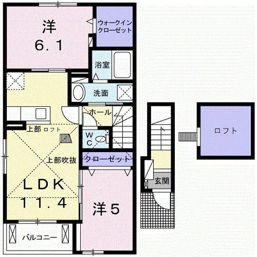 BEST HOUSE III D(2LDK/2階)の間取り写真