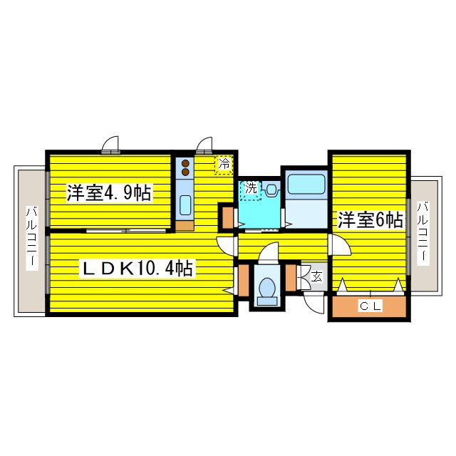 ルラシオン北9条通(2LDK/10階)の間取り写真
