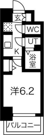 スプランディッド天王寺DUE(1K/12階)の間取り写真