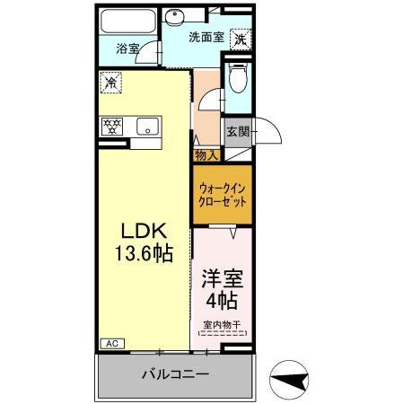 HABITAT YOSHINO(1LDK/3階)の間取り写真