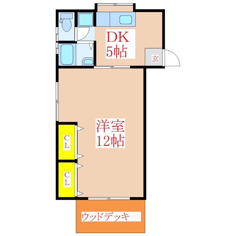 コーポ諏訪(1K/1階)の間取り写真