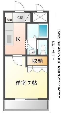 アシューレ・H(1K/1階)の間取り写真