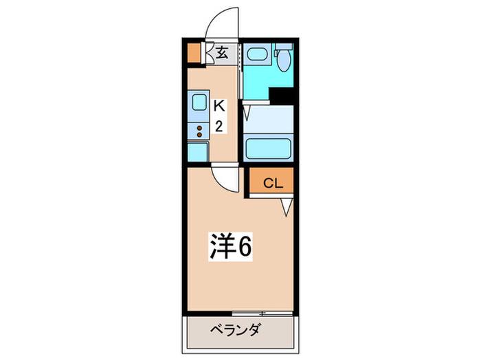 中新田B号棟(1K/2階)の間取り写真