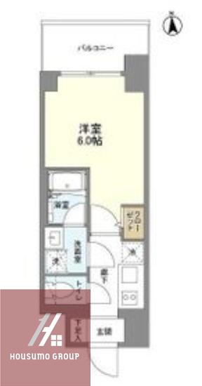 リヴェント難波ウエスト(1K/5階)の間取り写真