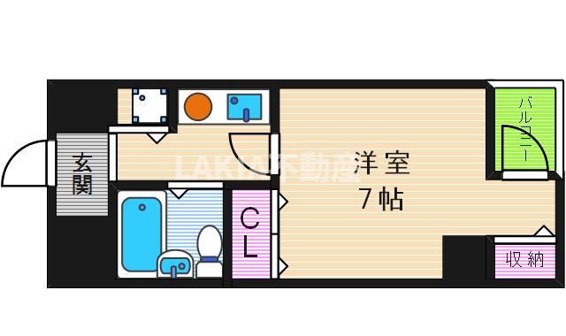 ノアーズアーク桃谷駅前(1K/3階)の間取り写真