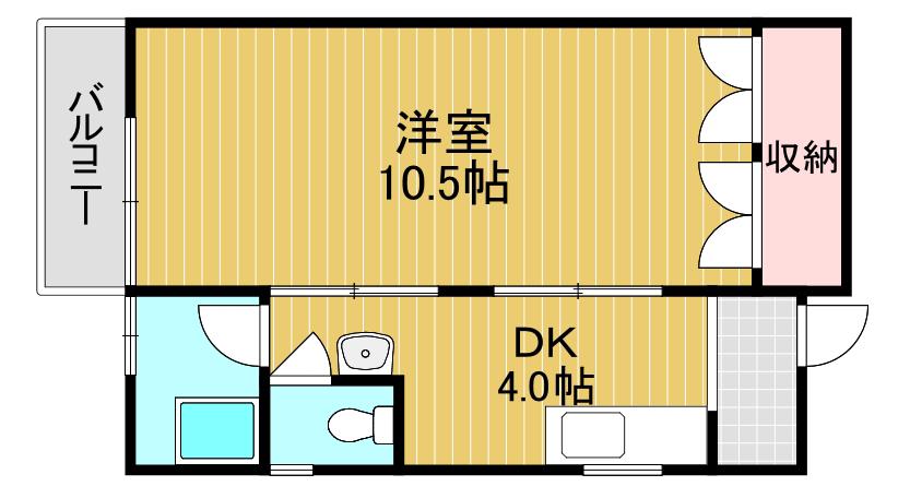 恵マンション(1DK/2階)の間取り写真