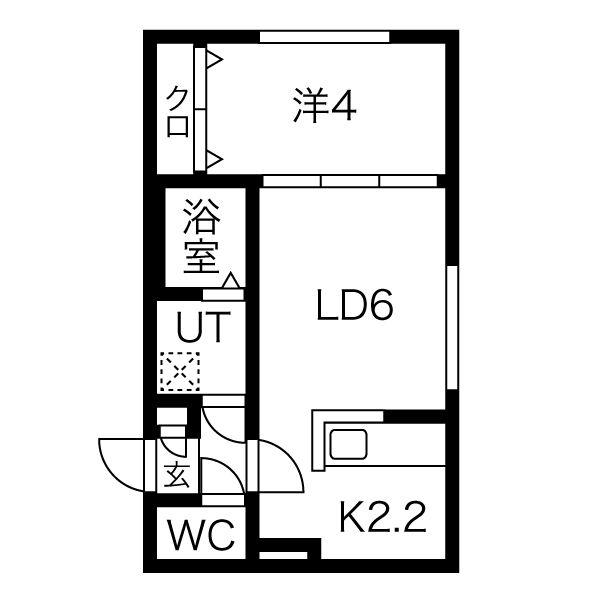 グランド中の島(1LDK/3階)の間取り写真