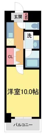 コンフォリア西宮(1K/4階)の間取り写真