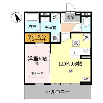 DS北条1丁目(1LDK/3階)の間取り写真