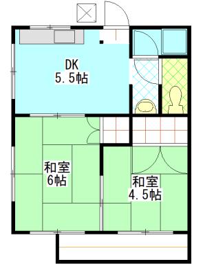 リナート(2DK/1階)の間取り写真