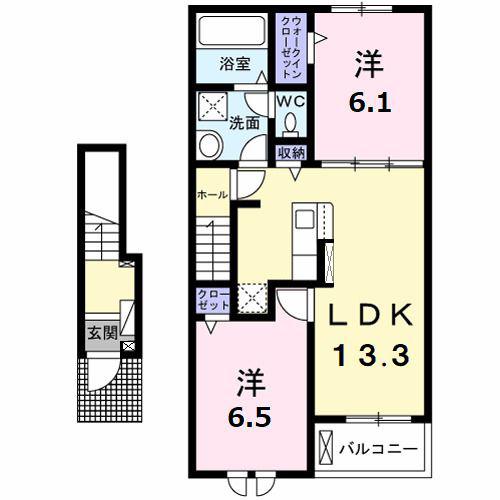 グランデ(2LDK/2階)の間取り写真