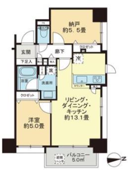 デュオ府中駅前(2LDK/3階)の間取り写真