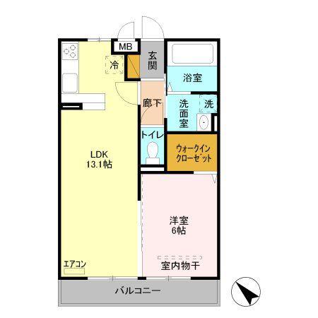 ロブレ コート(1LDK/3階)の間取り写真