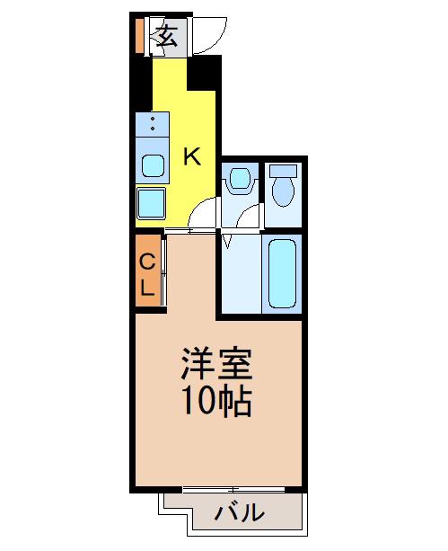 コンフォート山花(1K/3階)の間取り写真