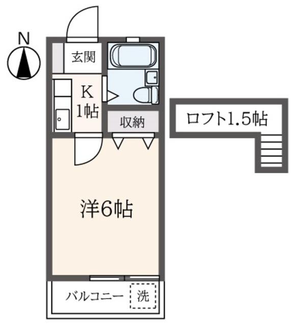 ラフォーレ錦(1K/2階)の間取り写真